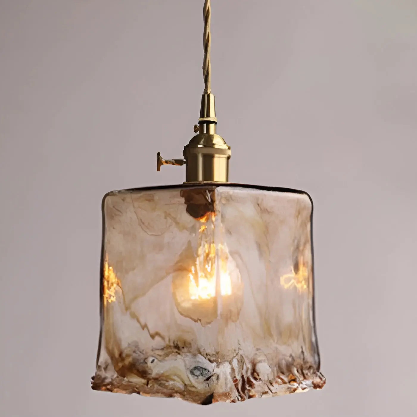 Amber Crystal Ceiling Lamp - Amber Glass Ceiling Light