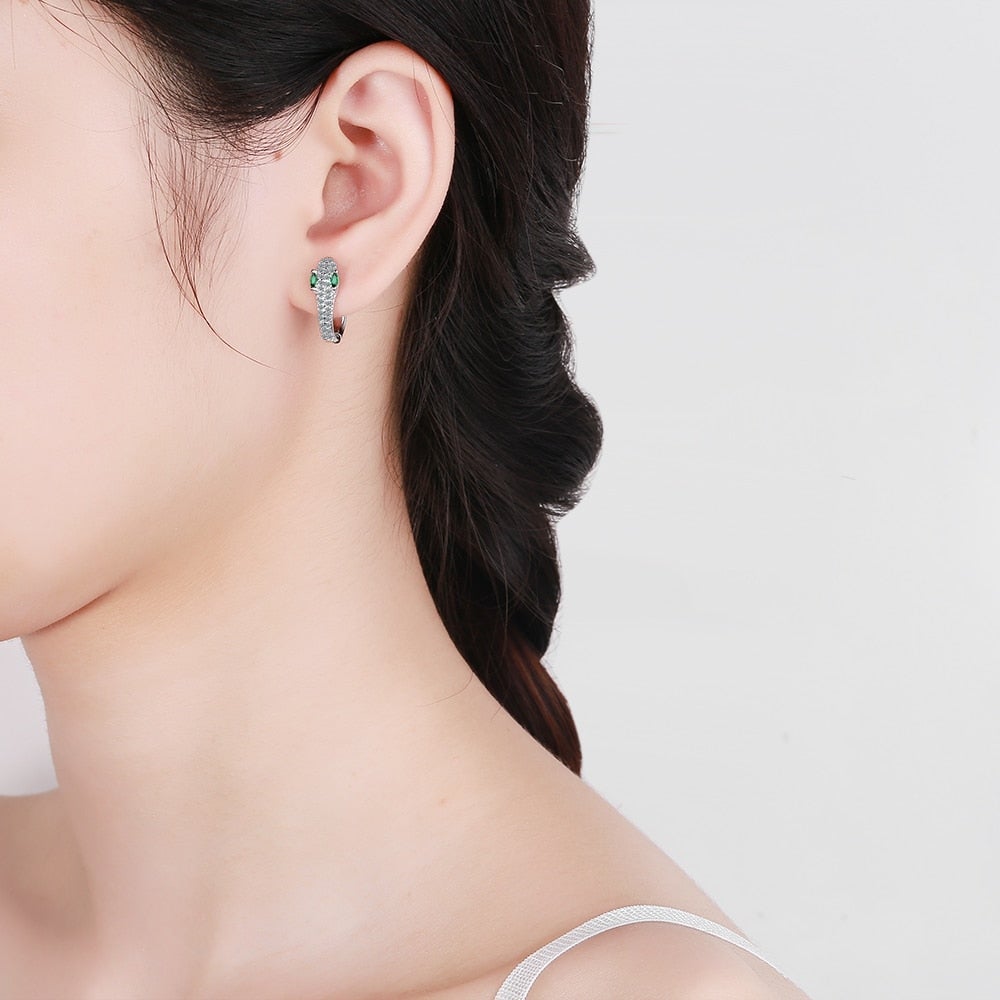 Leila - Snake Earrings in 925 Sterling Silver for Women