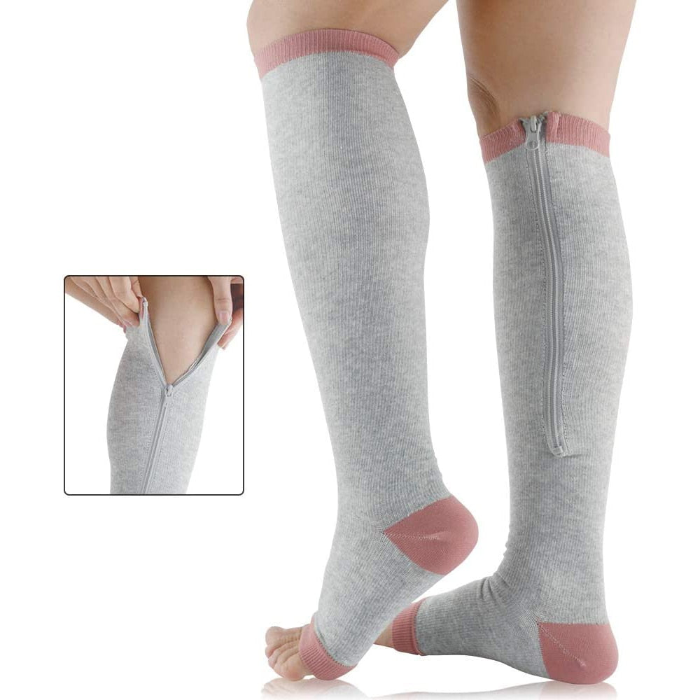 SupportEase Zip-Up Compression Socks