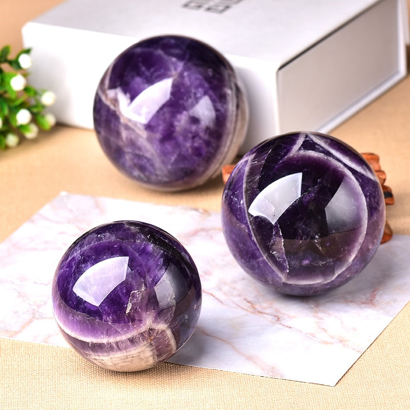 Amethyst Globe - Hand-Polished Amethyst Sphere for Home Decor