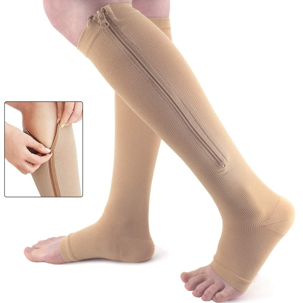 SupportEase Zip-Up Compression Socks