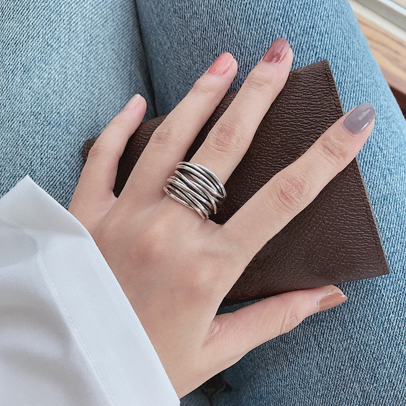 Liora - Adjustable Silver Stacking Ring for Women