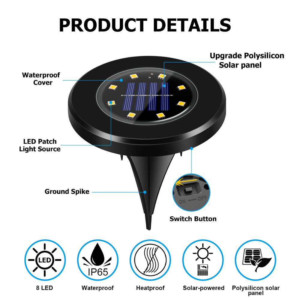 LED Solar Garden Lamps Deluxe - Black Edition