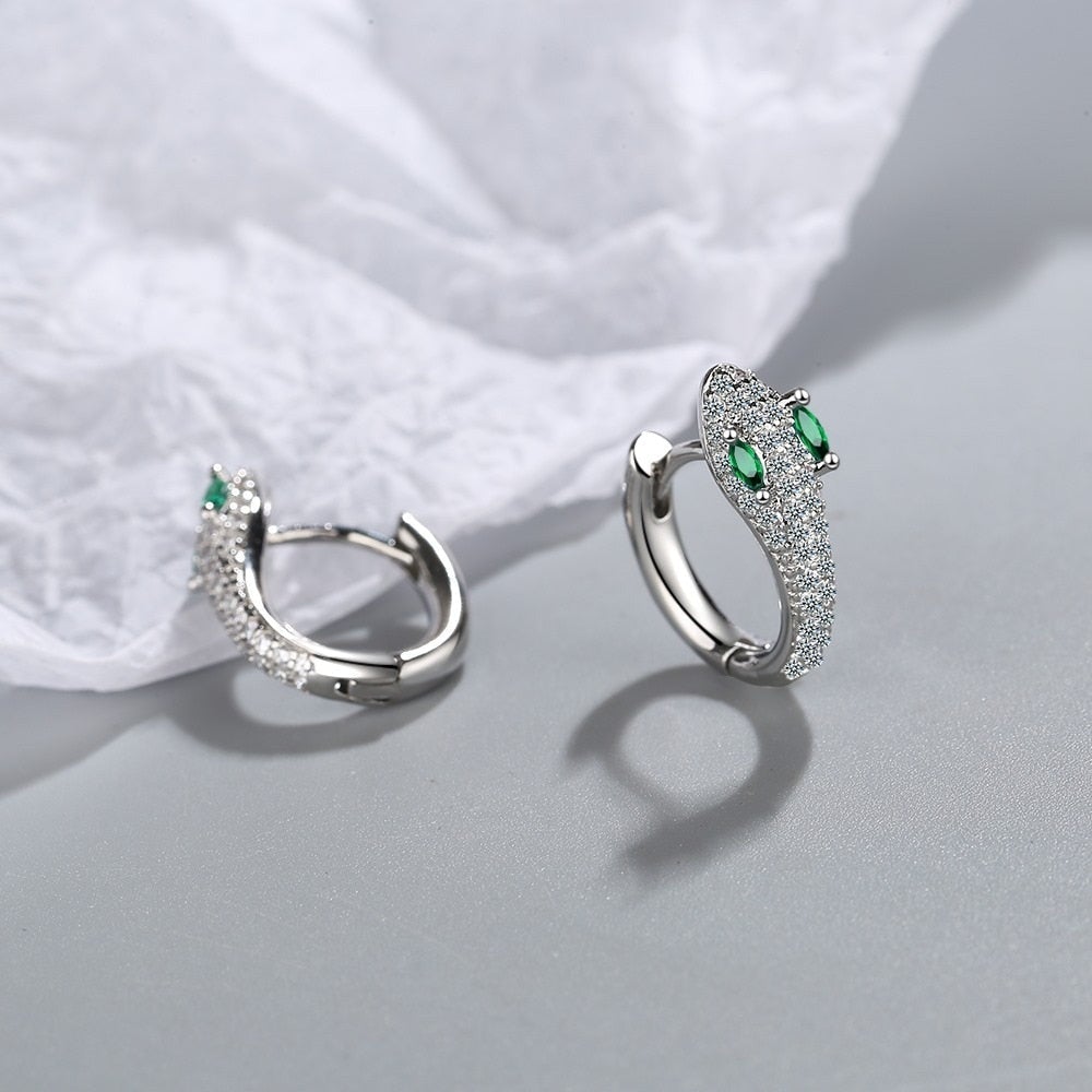 Leila - Snake Earrings in 925 Sterling Silver for Women