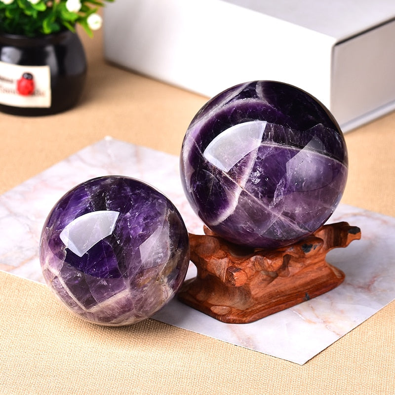 Amethyst Globe - Hand-Polished Amethyst Sphere for Home Decor