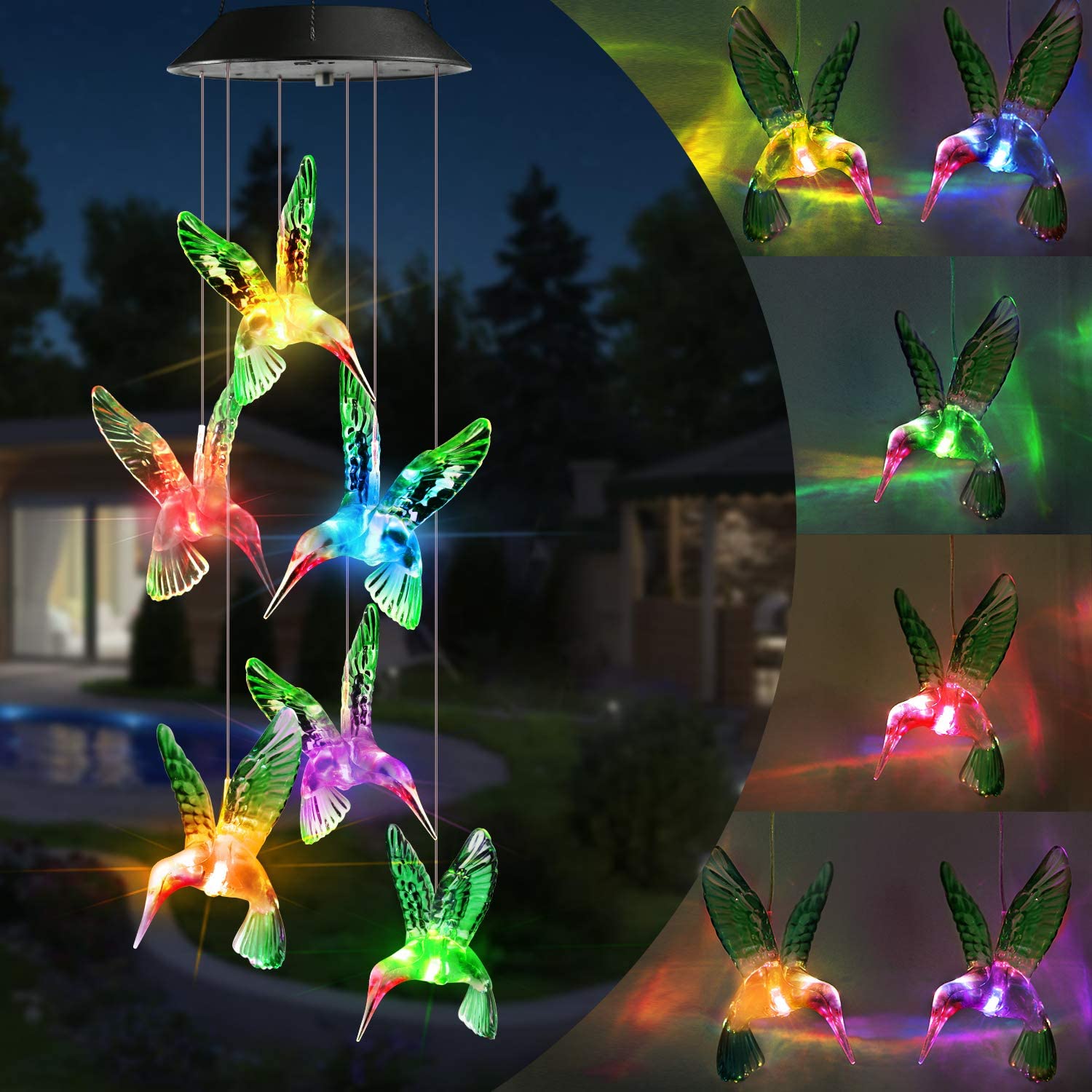 EnchantedGlow - Solar LED Hummingbird Garden Light