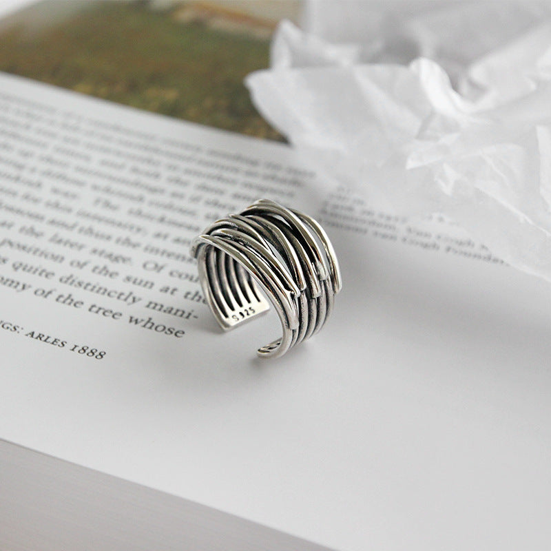 Liora - Adjustable Silver Stacking Ring for Women