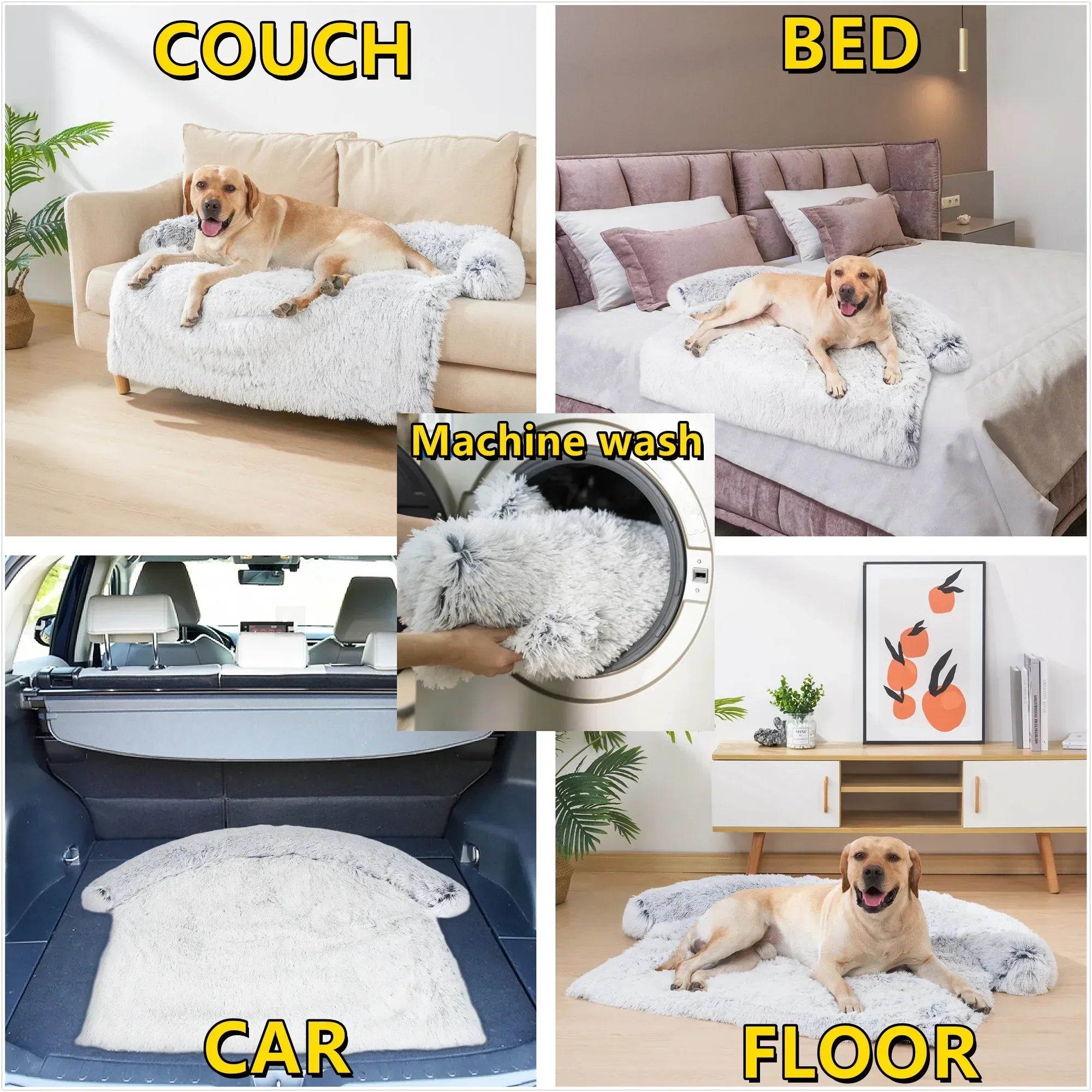 Quishy PetBed - Washable Plush Pet Blanket Bed