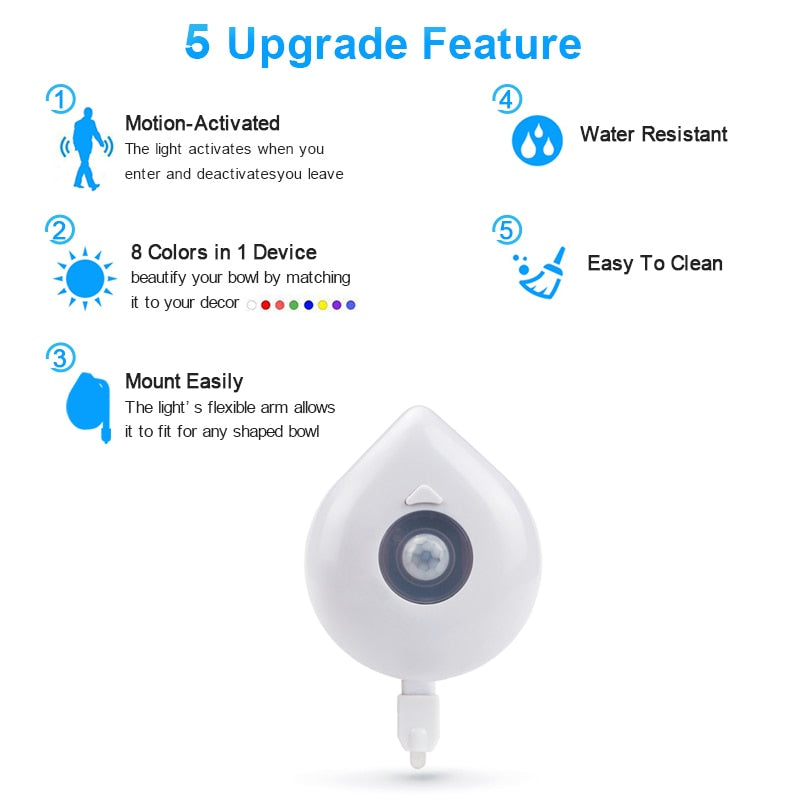 Disco Toilet Light - Motion LED Bowl Night Light