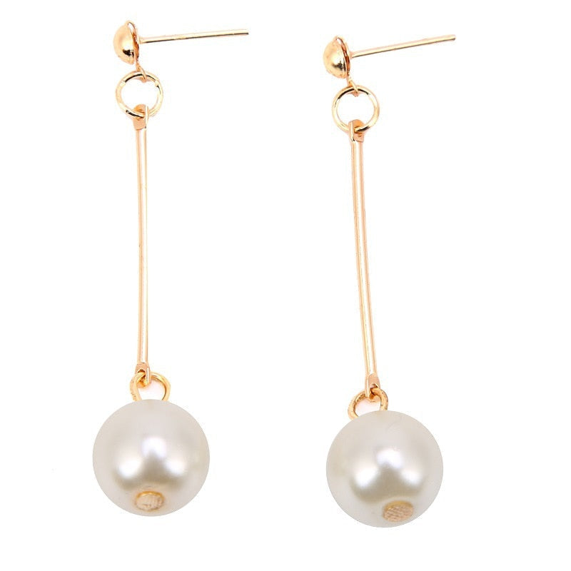 Celine Pearl Drop Earrings - Elegant Handwoven Pearls