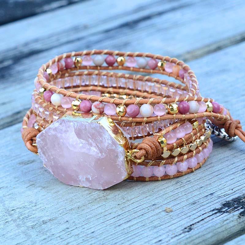 Amoria Rose Quartz Wrap Bracelet
