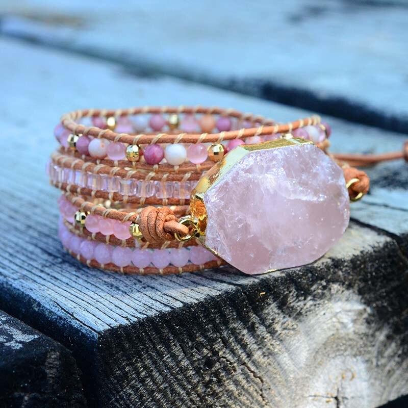 Amoria Rose Quartz Wrap Bracelet