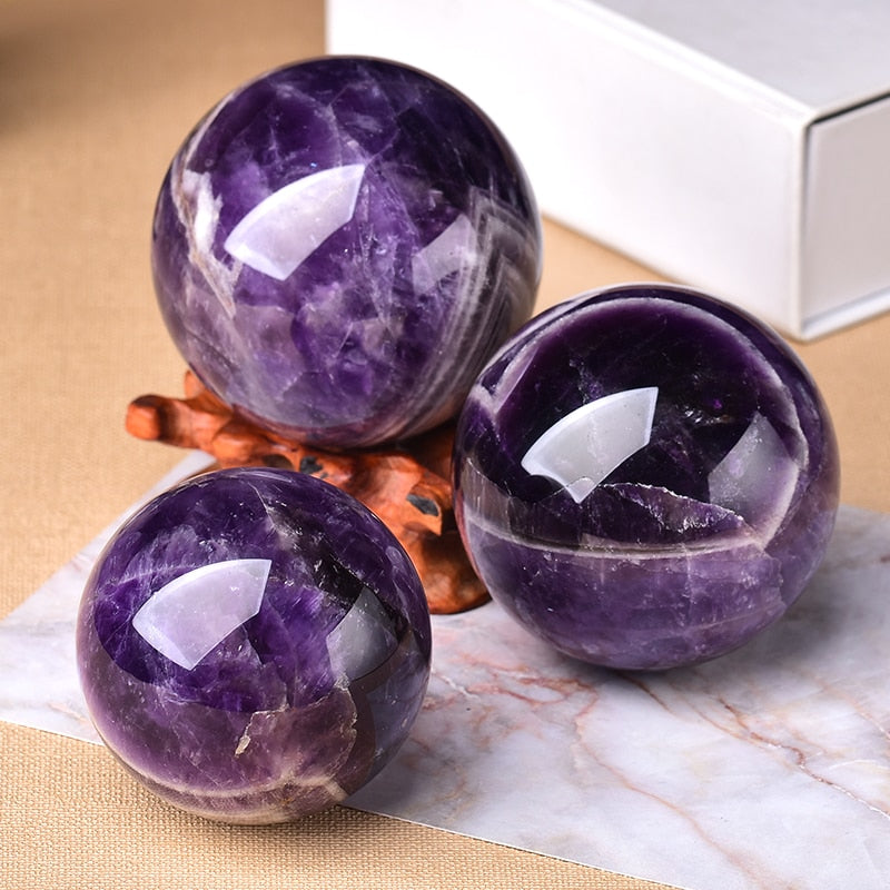 Amethyst Globe - Hand-Polished Amethyst Sphere for Home Decor