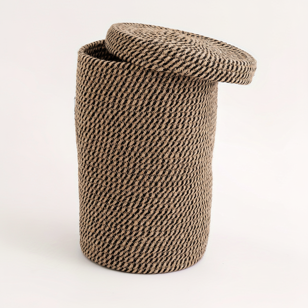 Handwoven Storage Basket | Wicker Basket with Lid for Stylish Organization 0
