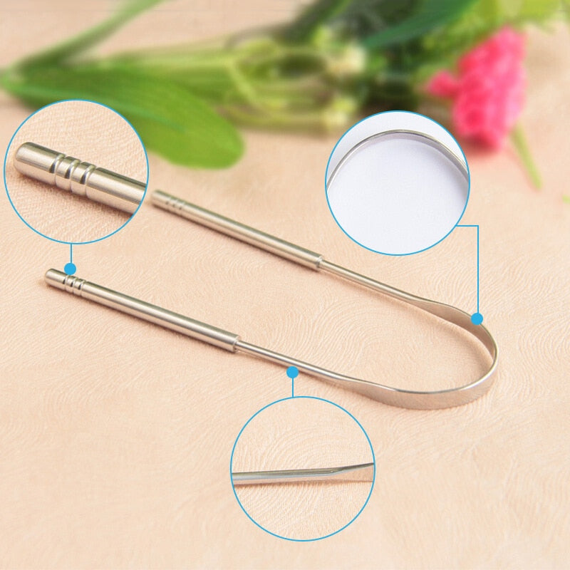 ScrapeMaster Stainless Steel Tongue Scraper