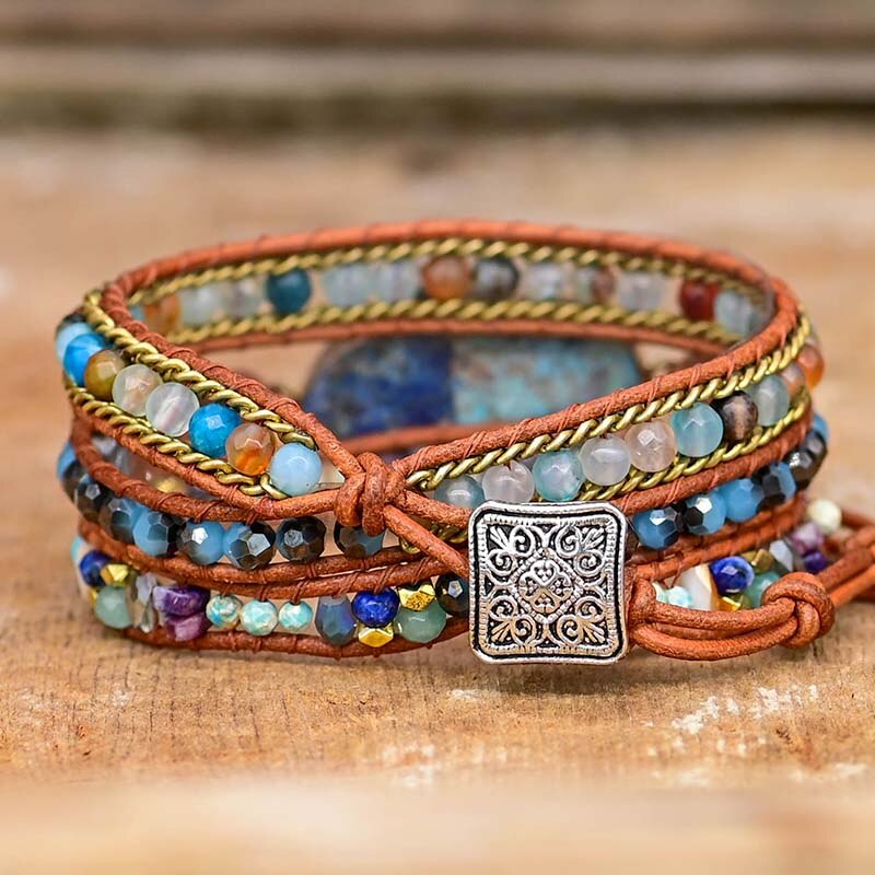 Soraya - Turquoise Hamsa Wrap Bracelet for Women
