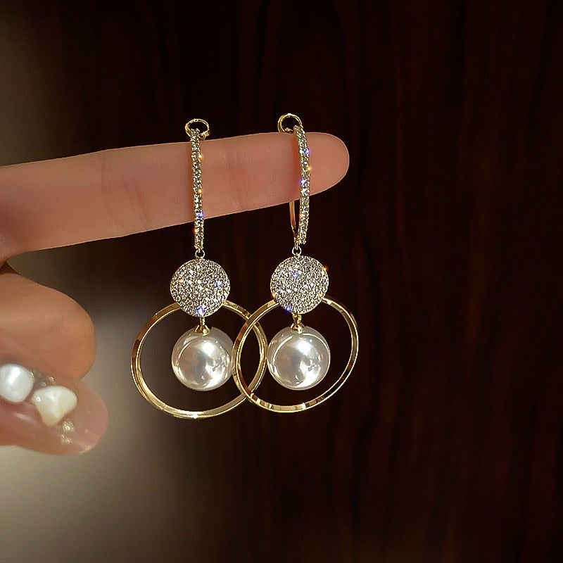 Alara - Zirconia and Pearl Luxury Earrings for Women
