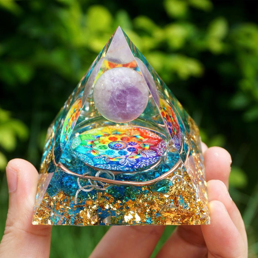 Energy Pyramid - Crystal Gemstone Pyramid for Positive Home Energy