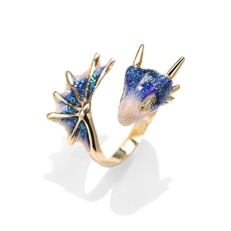 Draconis Adjustable Dragon Ring - Hand-Painted