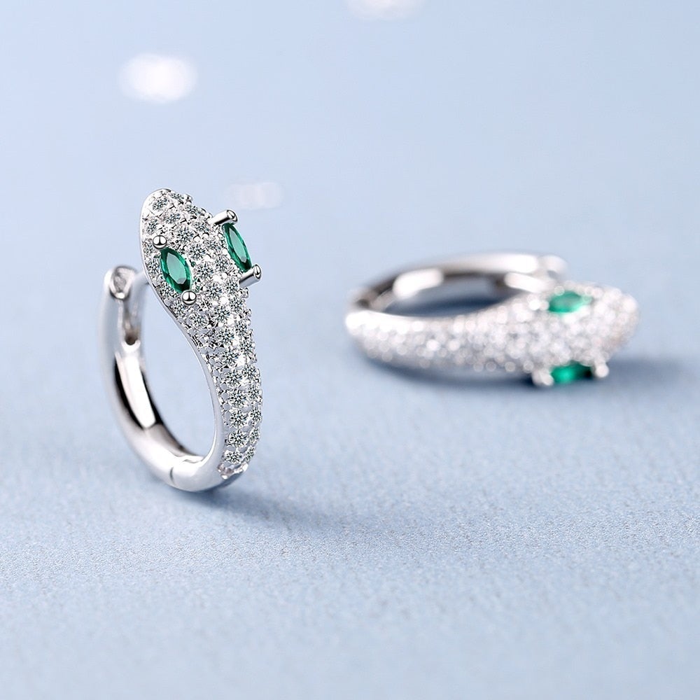 Leila - Snake Earrings in 925 Sterling Silver for Women