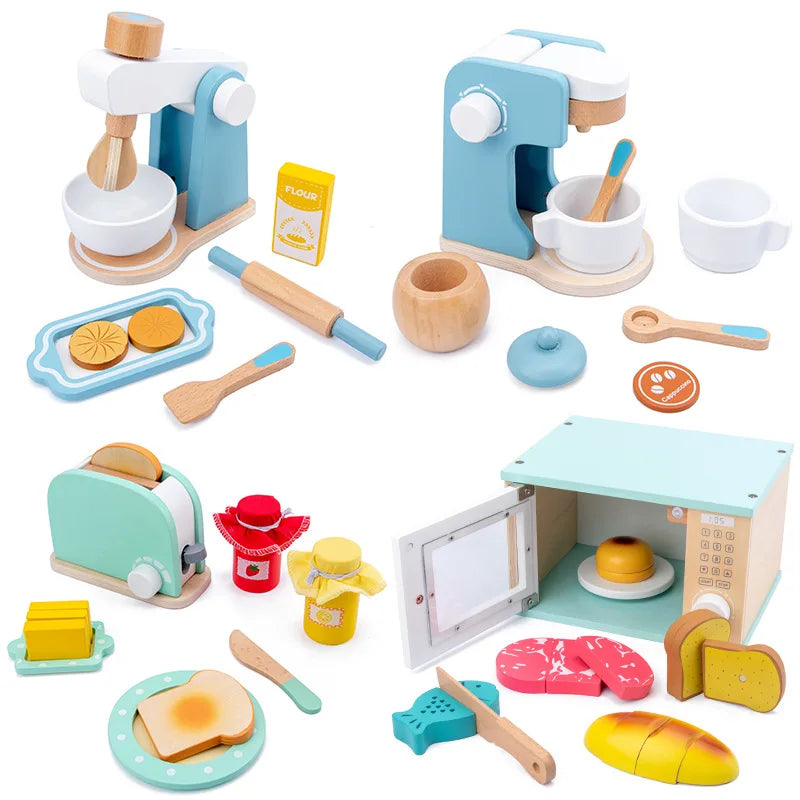WoodPlay Set - Wooden Kitchen Toy Appliances