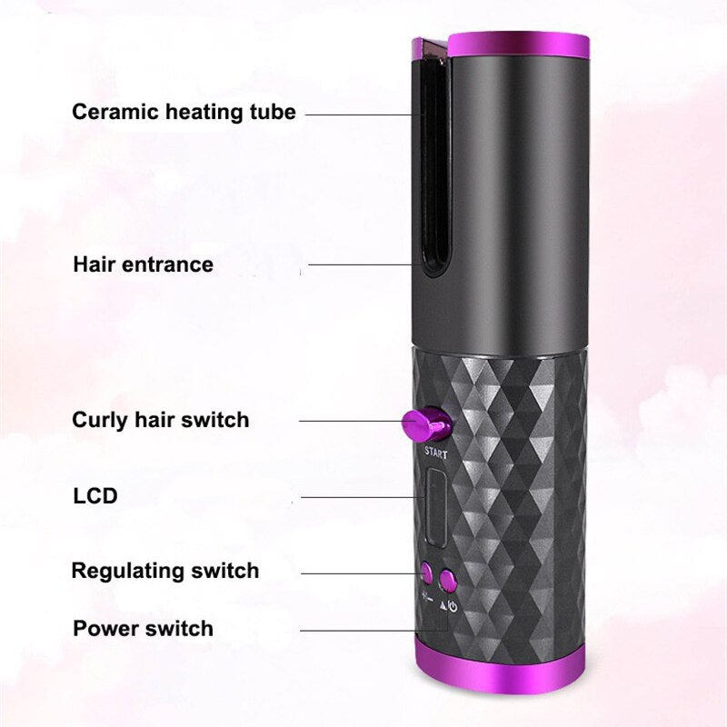 Cordless Hair Curler - Auto Curling Wand