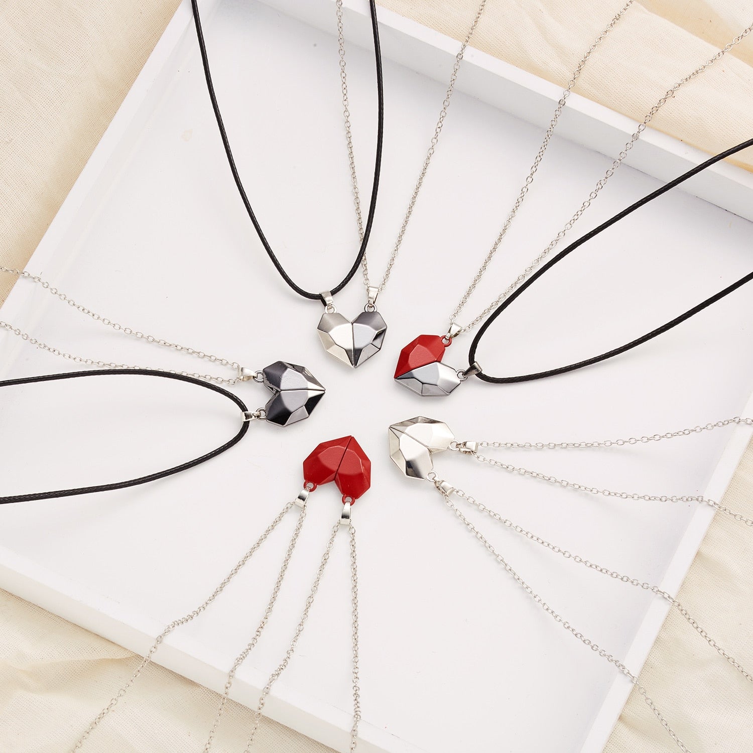 Couple Necklace Set - 2-in-1 Matching Pendants