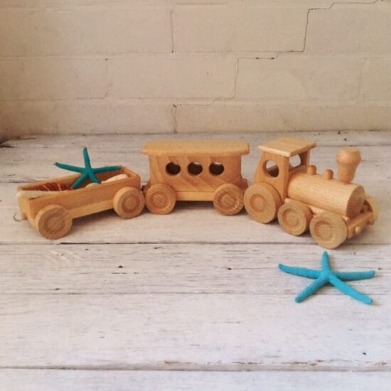 WoodenTrain - Wooden Toy Train with Detachable Carriages