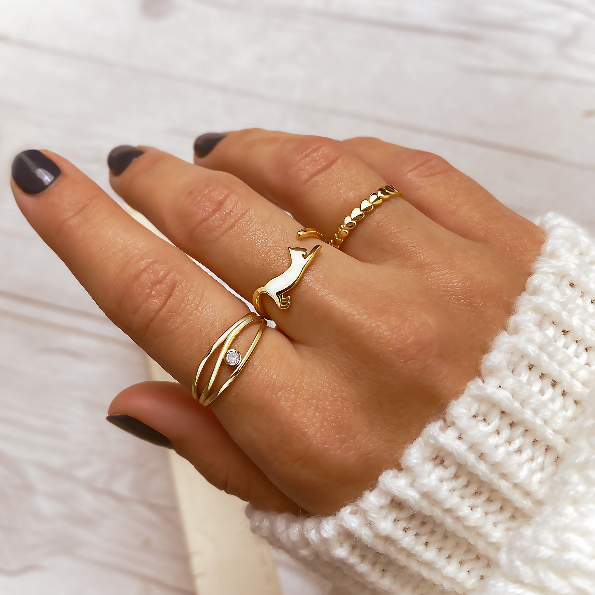 Aurora Heart Ring — Sterling Silver
