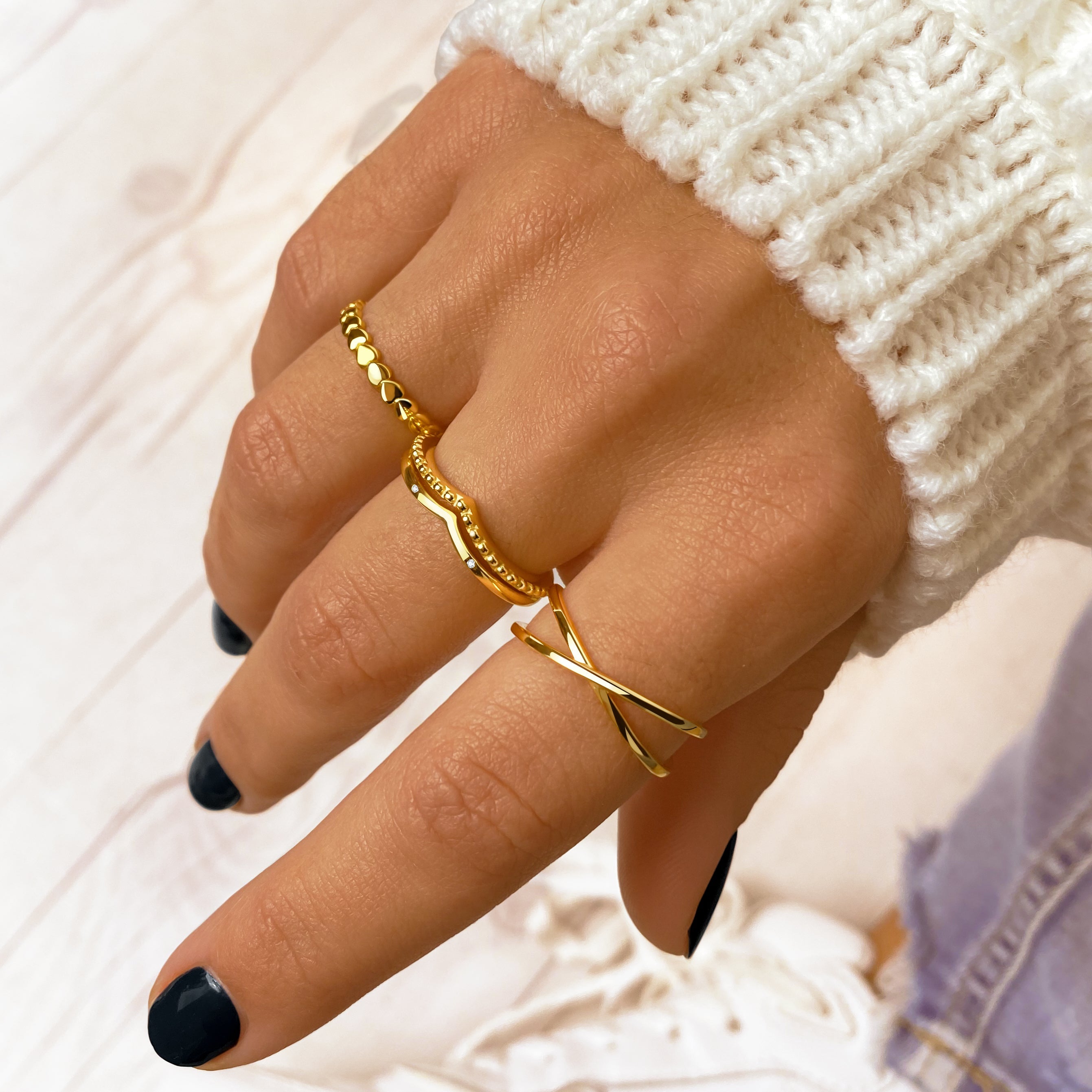 Aurora Heart Ring — Sterling Silver