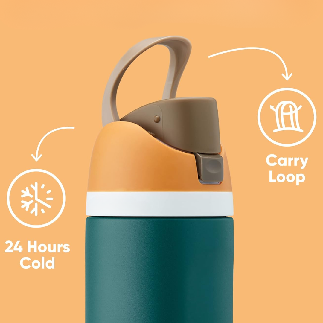Insulated Stainless Steel Bottle | Double Wall Design with Integrated Straw | Ideal for Hot and Cold Beverages 4
