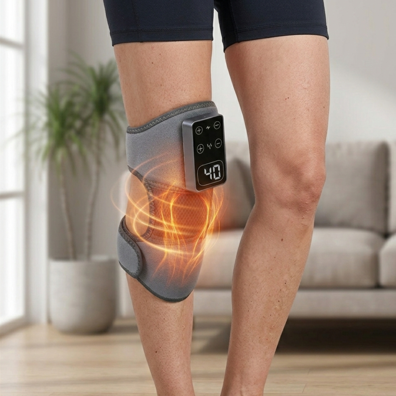 Knee Heat Therapy Wrap - Adjustable Vibration Support for Joint Relief 1