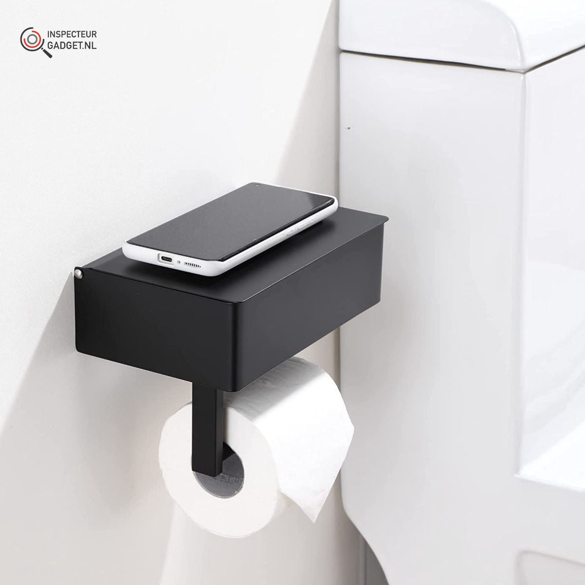 Toilet Steel Deluxe - Steel Toilet Roll Holder & Shelf