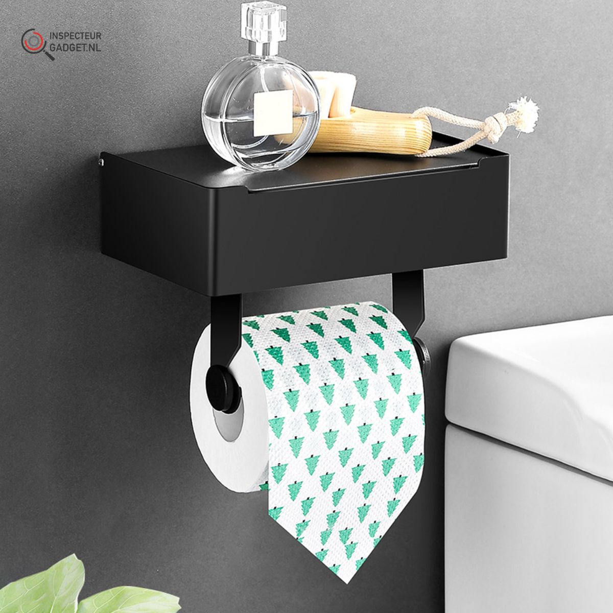 Toilet Steel Deluxe - Steel Toilet Roll Holder & Shelf