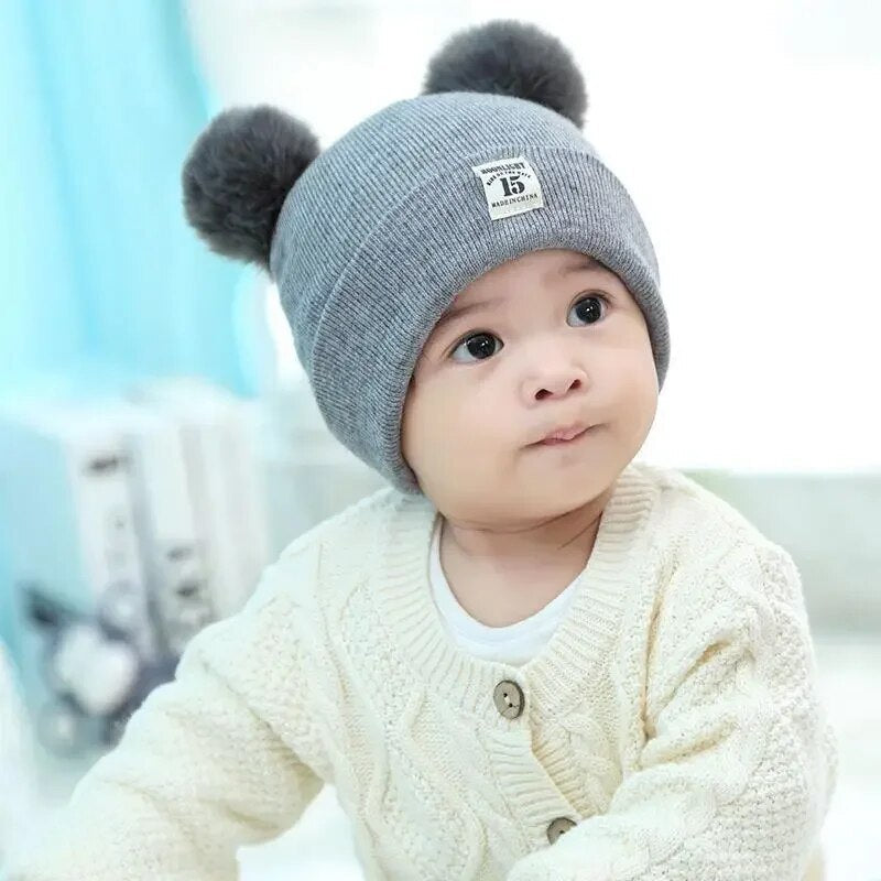 CozySnow Trendy Kids Beanie with Pompom