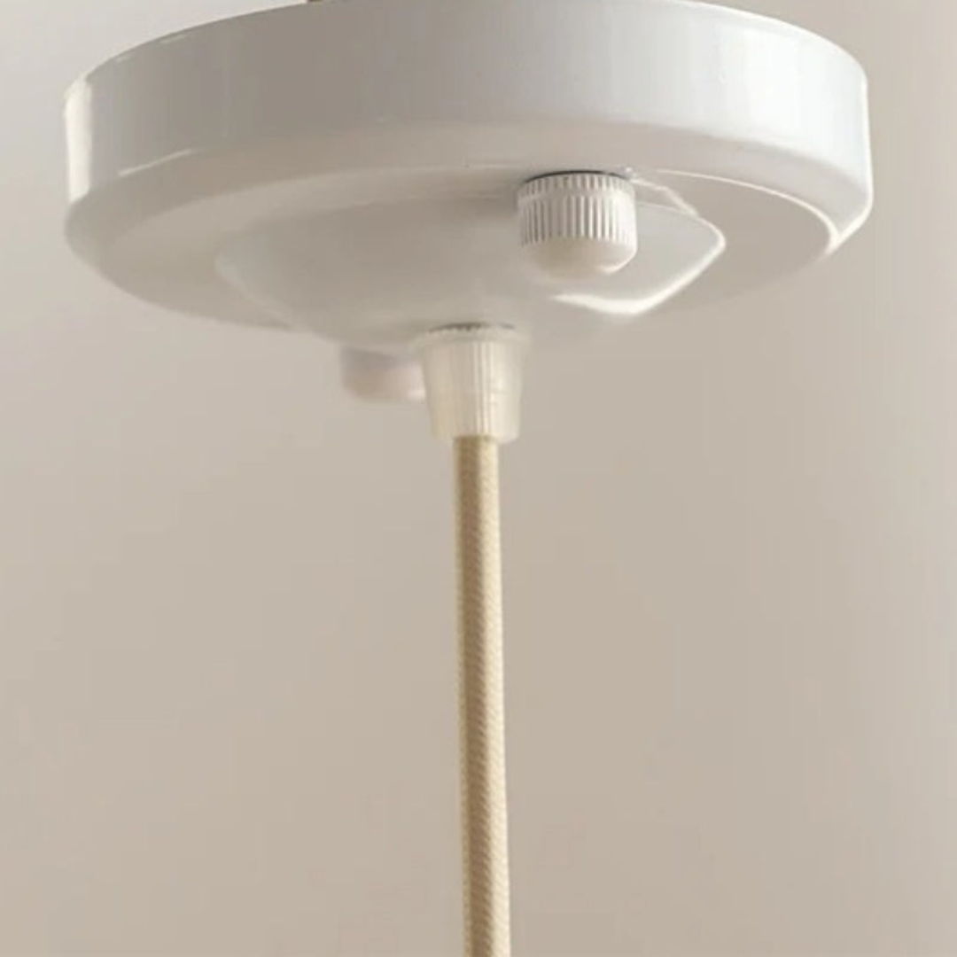 White Ceramic Ribbed Pendant Lamp