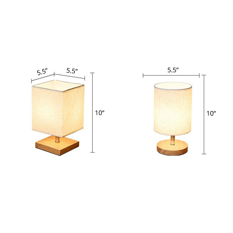 LinenCraft | Elegant Minimalist Wood and Flax Bedside Table Lamp 3