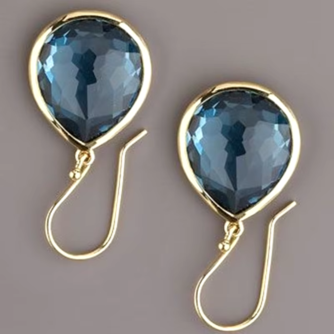 Amara - Blue Crystal Drop Earrings for Women