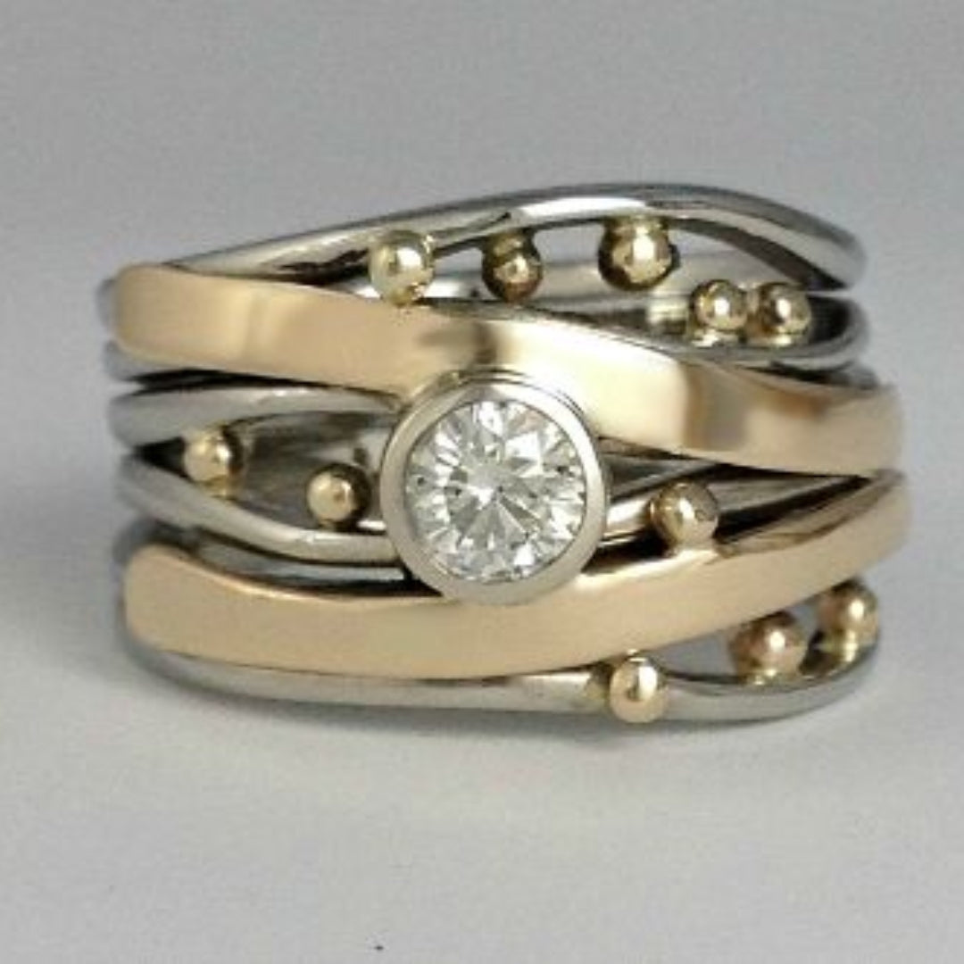 Celia Ring - Timeless Gold Cubic Zirconia Jewelry