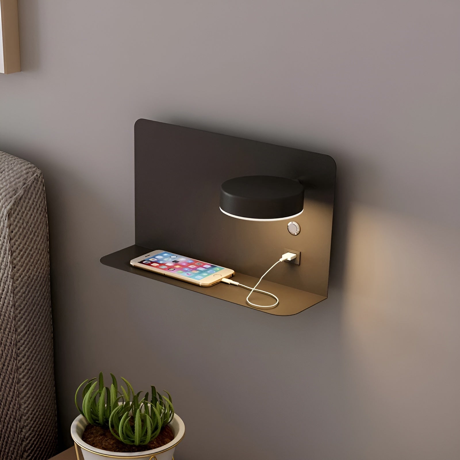 LumiCharge | Sleek Modern USB Wall Sconce Lighting with LED Illumination 3