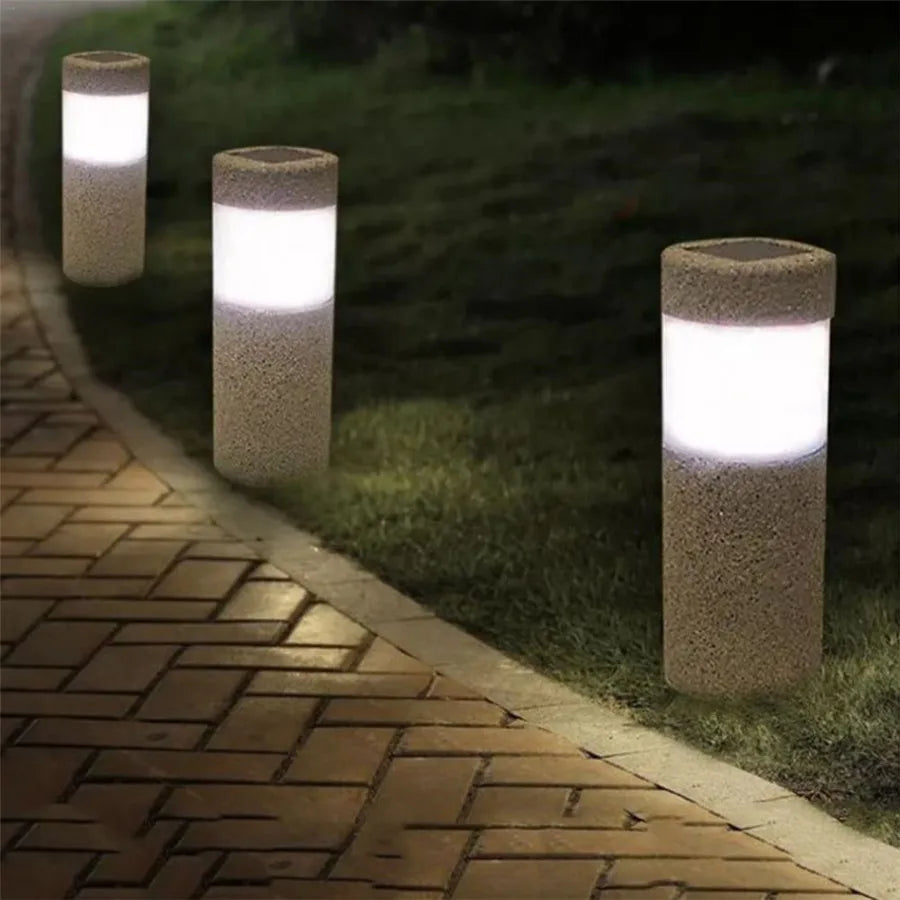 LumiStone - Elegant Weatherproof Solar Column Lamp