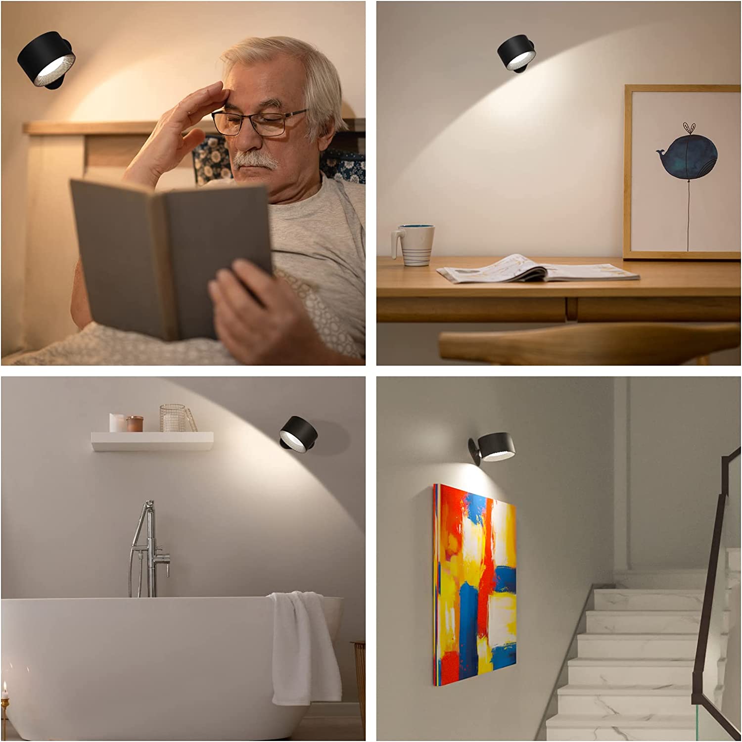 Luminara | Modern Wireless Rechargeable 360° Wall Lamp for Elegant Lighting 3