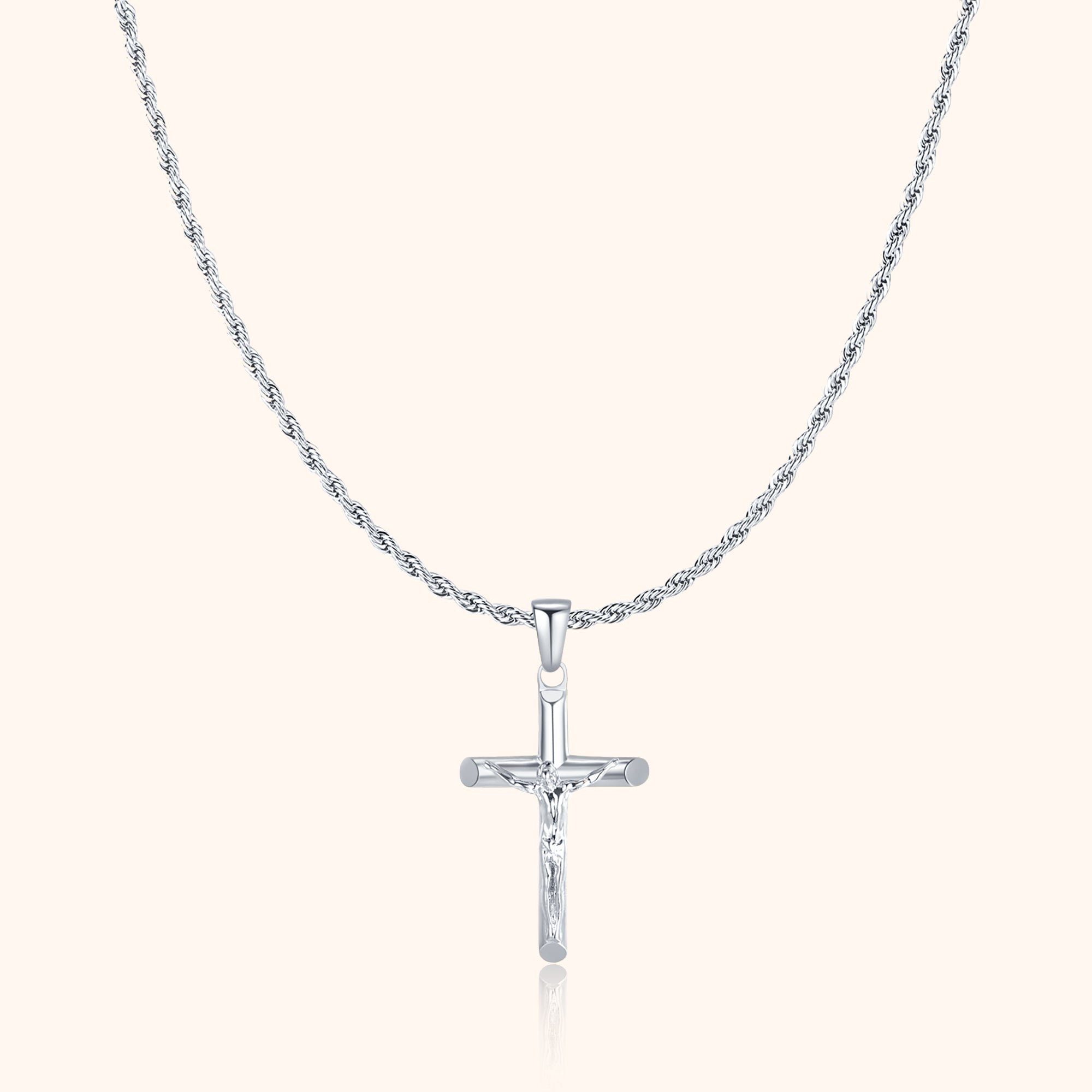 Salvator - Men's Cross Necklace in Stainless Steel