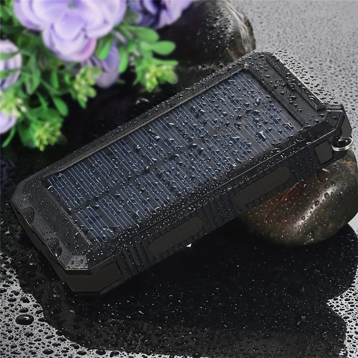 PowerFlash Portable - Solar Rechargeable Power Bank with LED Flashlight