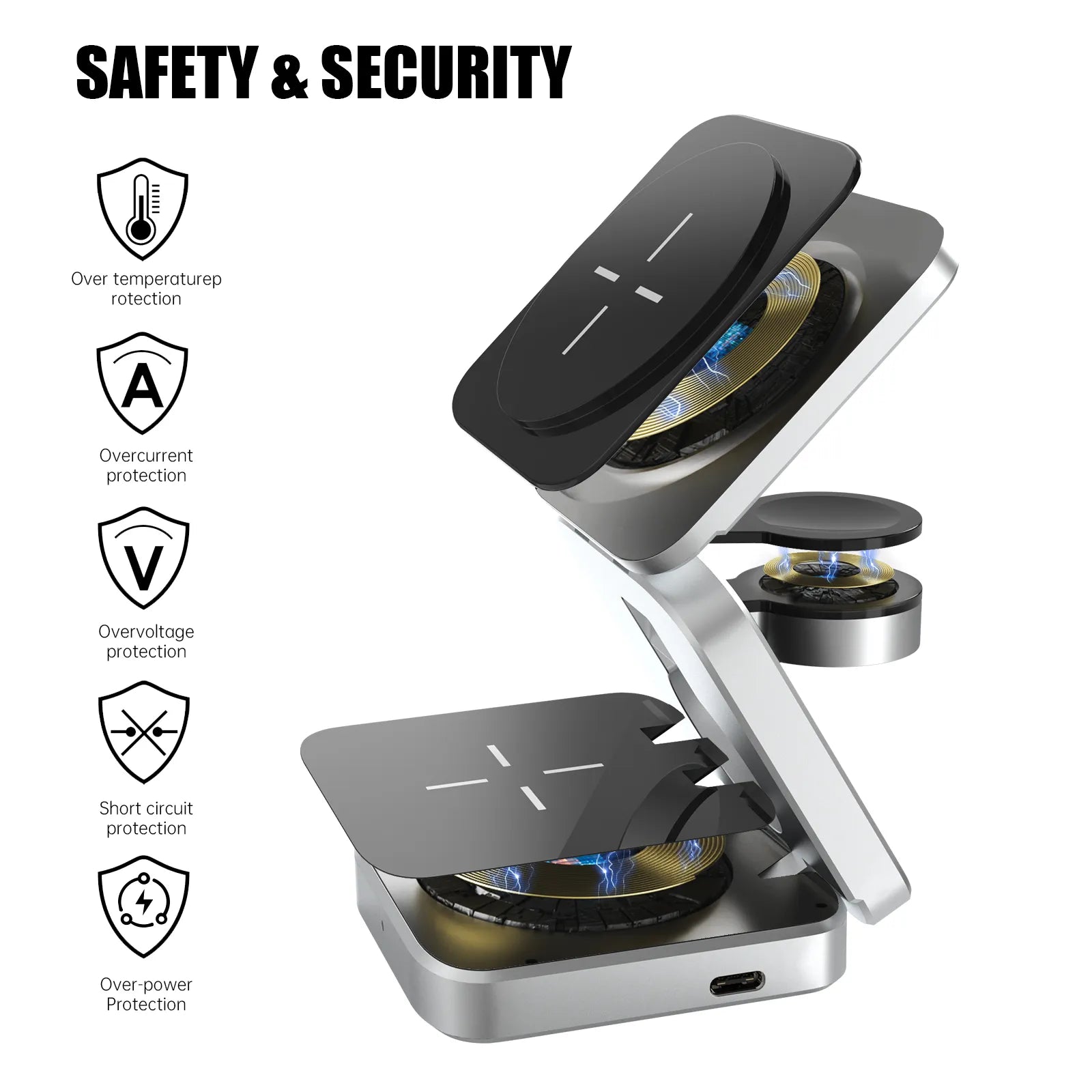 PowerFlex 3-in-1 Wireless Charging Station - Magnetic & Foldable