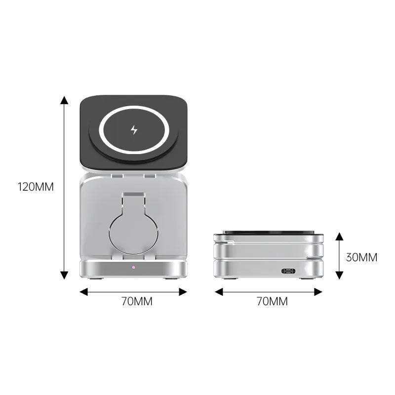 PowerFlex 3-in-1 Wireless Charging Station - Magnetic & Foldable