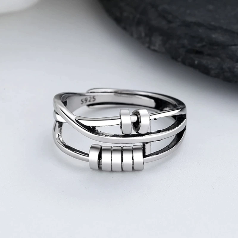 Anti-Anxiety Ring - Adjustable Sterling Silver Fidget Ring