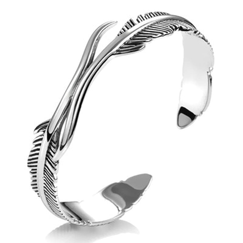 Silver Feather - Adjustable Bracelet for Women