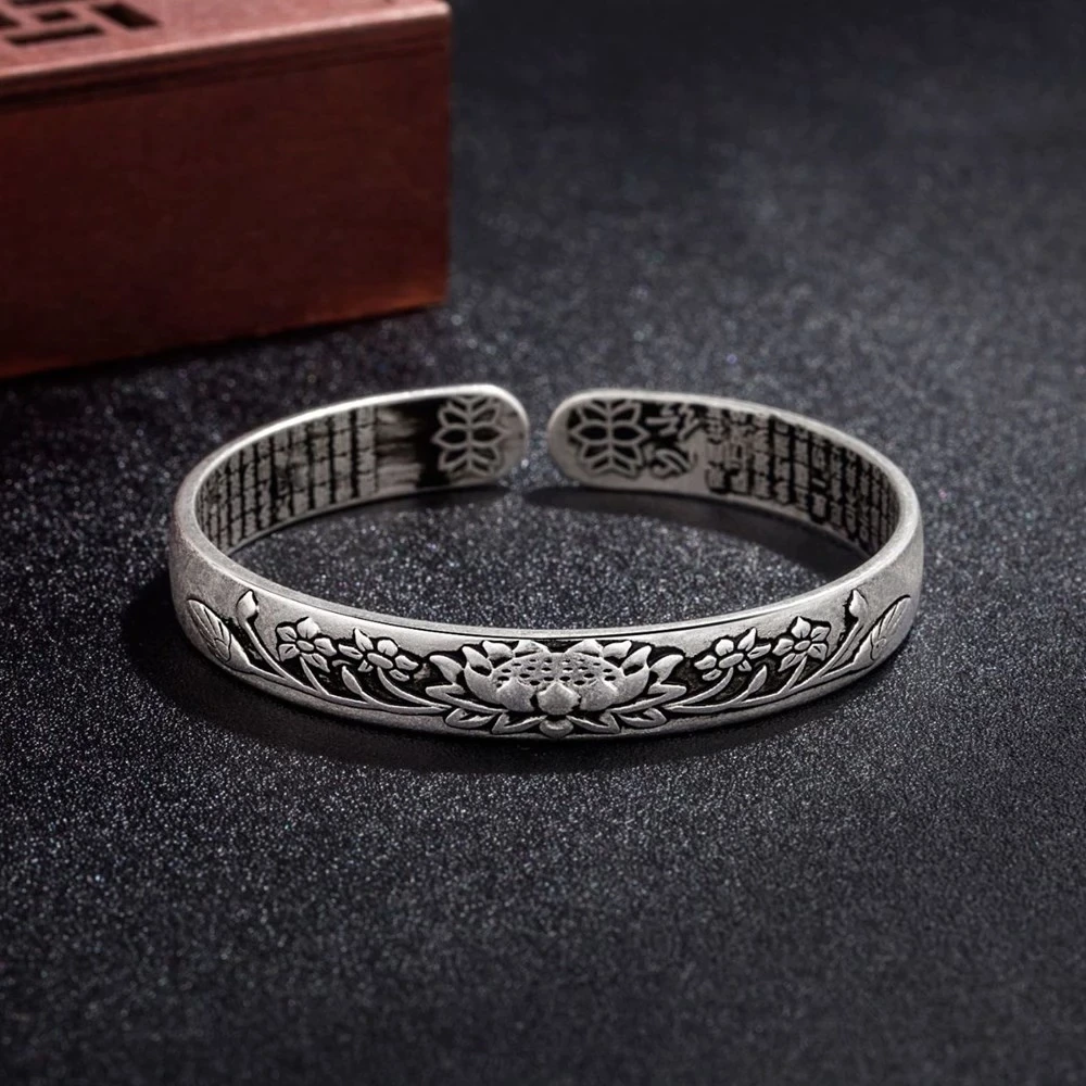 SerenitySilver Bracelet - Sterling Silver Lotus Bracelet
