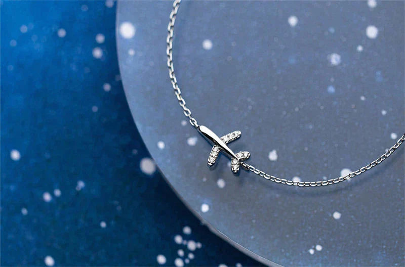 SkyFly Bracelet - Sterling Silver Airplane Travel Bracelet